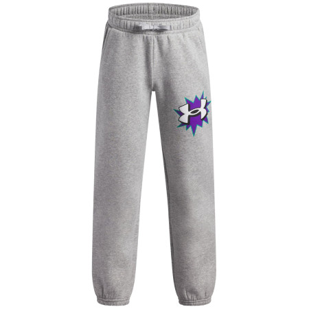 Dječje hlače Under Armour UA B Rival FLC Graphics Jgr Mod Gray Light Heather siva/bijela Mod Gray Light Heather / / White