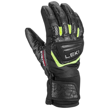 Rukavice za skijanje Leki WCR Team 3D Junior crna/zelena black-ice lemon