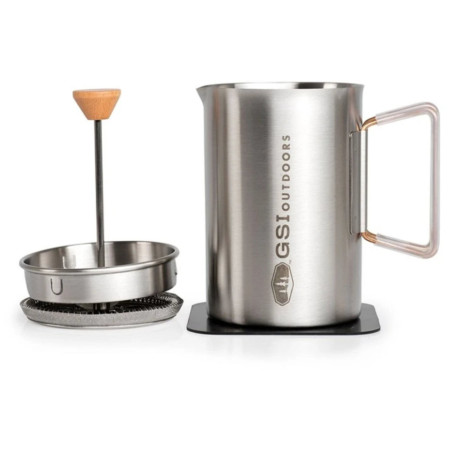 Cjedilo za protisnuti kave GSI Outdoors Glacier Stovetop JavaPress srebrena silver
