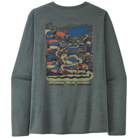 Muška majica Patagonia M's L/S Cap Cool Daily Graphic Shirt - Lands zelena Commontrail: Nouveau Green X-Dye