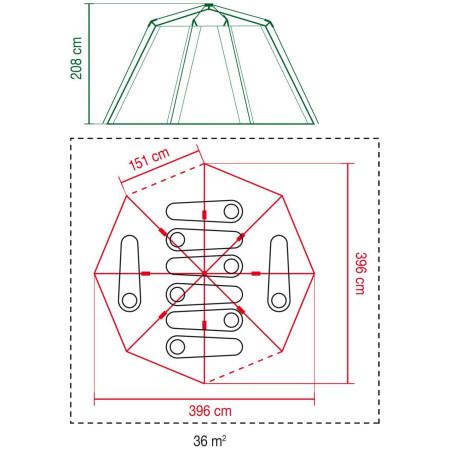 Veliki obiteljski šator Coleman Cortes Octagon 8