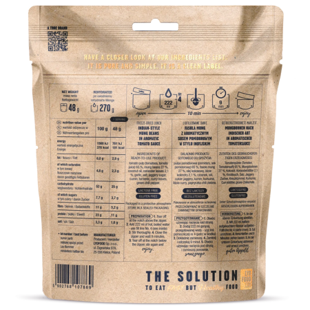 Dehidrirana hrana Lyo food Fazole mungo na indijski s umakom od rajčice 270 g