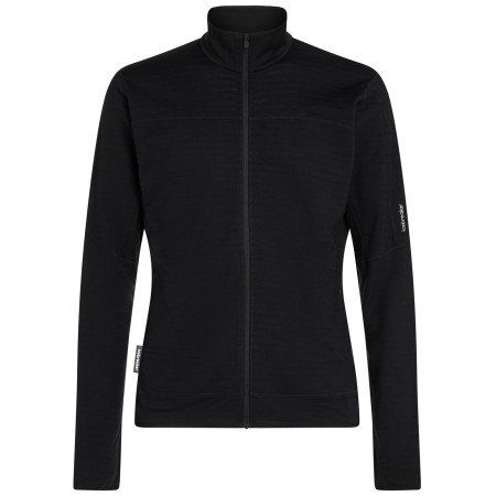 Muške funkcionalne majice dugih rukava Icebreaker Men Merino Blend 300 RealFleece™ Descender LS Zip crna Black