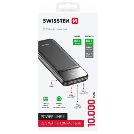 Power bank eksterne baterije Swissten Power Line II 10000 mAh