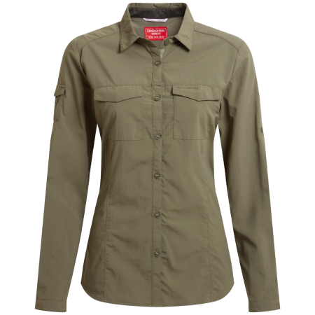 Ženska košulja Craghoppers NosiLife Adventure Long Sleeved Shirt III zelena Wild Olive