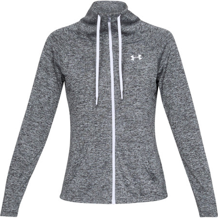 Ženska dukserica Under Armour Tech Twist FZ crna Black/White/MetallicSilver