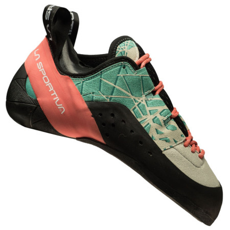 Ženske penjačice La Sportiva Kataki Woman siva/zelena Mint/Coral