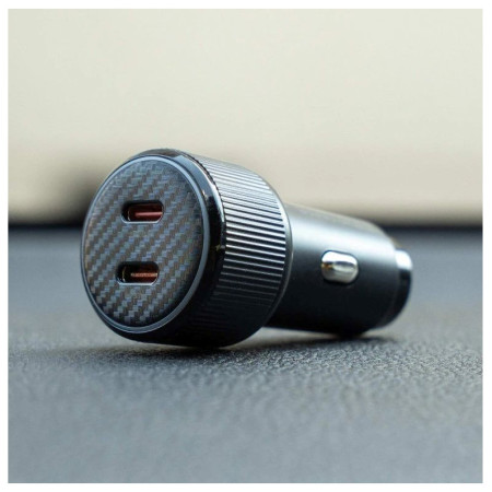 Adapter Swissten Car Charger 2X USB-C PD, 50W + cabel USB-C / USB-C, 1 m