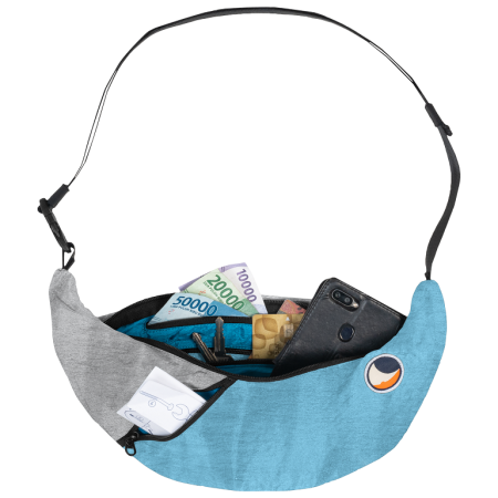 Torbice oko struka Ticket to the moon Upcycled Sling Bag plava/siva Sky Blue / Frosty Grey