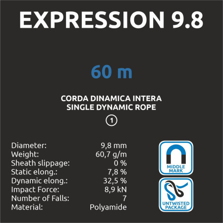 Uže za penjanje Camp Expression 9.8 - 60m