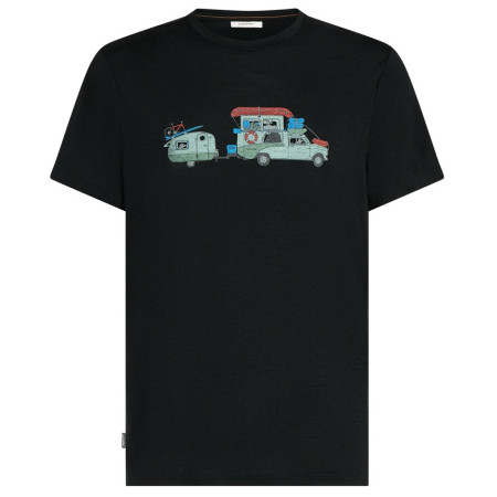 Muška majica Icebreaker Men Merino 150 Tech Lite SS Tee Transportage crna Black