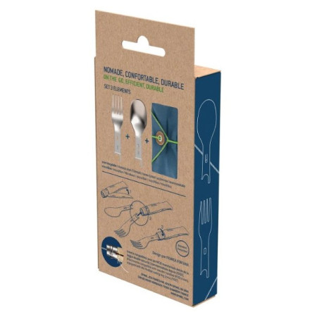 Pribor za jelo Opinel Picnic Plus s vilicom/žlicom/ubrusom