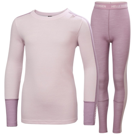 Dječji funkcionalni set Helly Hansen Jr Lifa Merino Midweight Set Purple Clay ružičasta/ljubičasta 676 Purple Clay