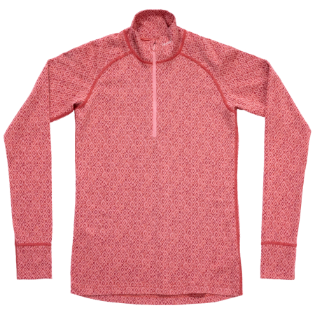 Ženska funkcionalna majica Devold Signature Silk 230 Zip Wmn ružičasta Apricot