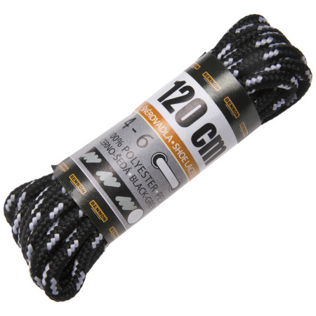 Vezice za cipele Bennon Laces Black-Grey Box 120 cm