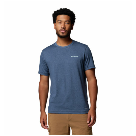 Muška majica Columbia Parsons Point™ SS Back Graphic Tee plava Collegiate Navy Heather, Linear Peaks