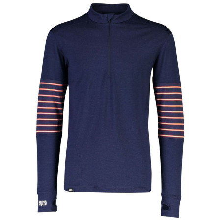 Muške funkcionalne majice Mons Royale Alta Tech Half Zip plava Navy/AlpineStripe