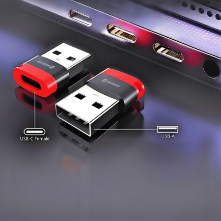 Adapter Swissten Dataguard With Data Blocking USB-A (Male) / USB-C (Female)