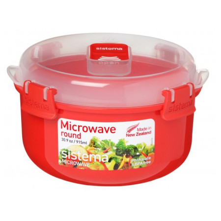 Zdjela s poklopcem Sistema Round Microwave crvena