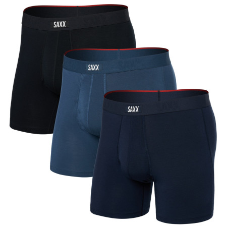 Muške bokserice Saxx Vibe Xtra Soft Comfort Boxer Brf Fly 3Pk tamno plava dark denim/navy/black