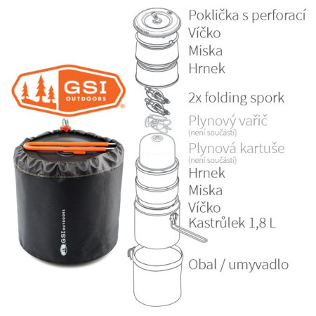 Set posuđa GSI Outdoors Halulite Dualist