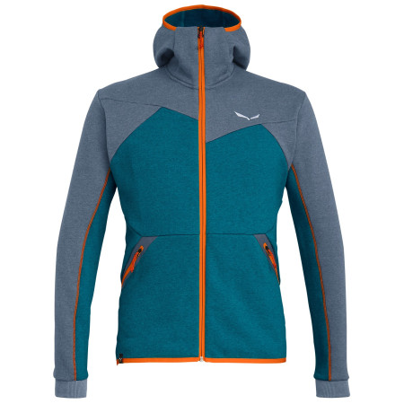 Muška dukserica Salewa Solid Logo Dry M FZ HDY plava/siva FlintStoneMelange/