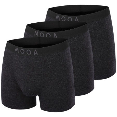 Muške bokserice MOOA MerinoSilk 4in 3-pack crna black melange