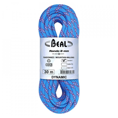 Uže za penjanje Beal Rando 8 mm (48 m) plava BLUE