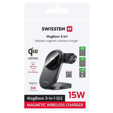 Bežični punjač Swissten MagBase 3-in-1