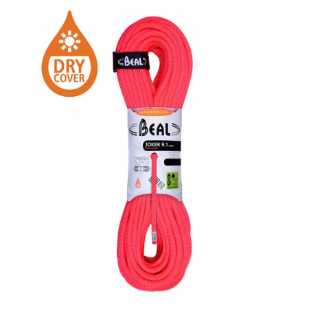 Uže za penjanje Beal Joker 9,1 mm (80 m) Dry Cover narančasta ORANGE