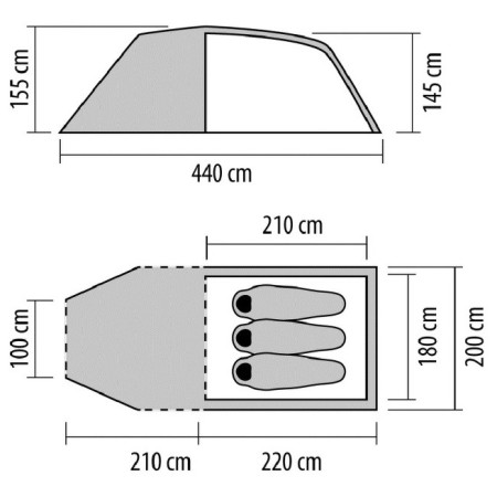 Šator za 3 osobe Coleman Chimney Rock 3 Plus