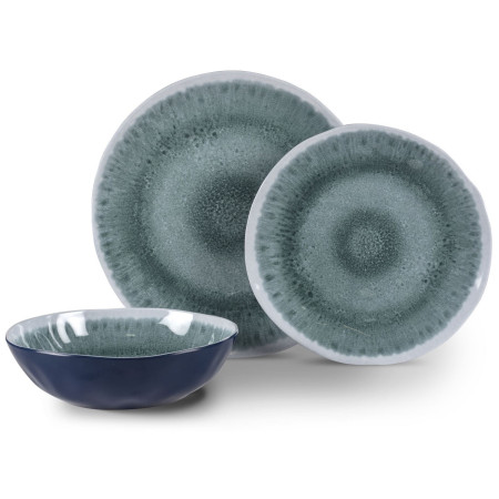 Set posuđa Kampa Aegean - 12 ks zelena/plava
