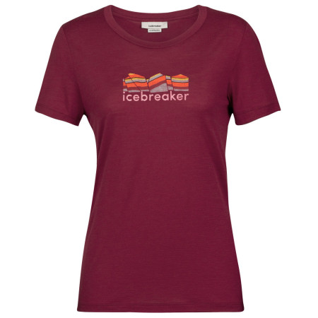 Ženska majica Icebreaker Tech Lite II SS Tee Mountain Geology crvena