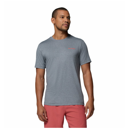 Muška majica Columbia Parsons Point™ SS Back Graphic Tee siva City Grey Heather, Linear Peaks