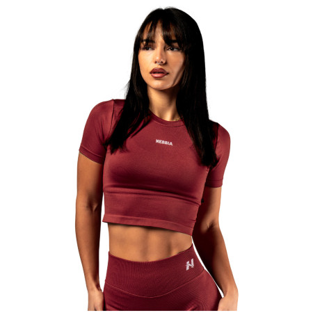 Ženski top Nebbia Seamless crop top with SS Power crvena RED