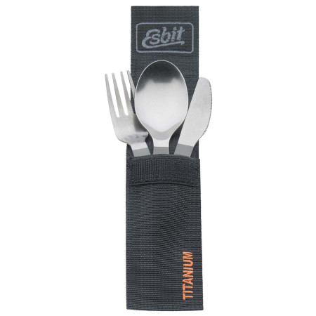 Pribor za jelo od titana Esbit s karabinerom i futrolom