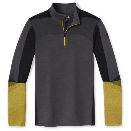Muške funkcionalne majice Smartwool Intraknit Merino 200 Colorblock 1/4 Zip siva/žuta ForgedIron