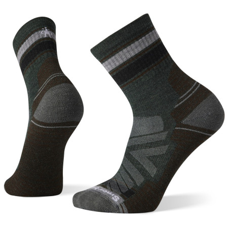 Muške čarape Smartwool Hike Light Cushion Striped Mid Crew siva/smeđa