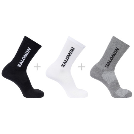 Čarape Salomon Everyday Lite Crew 3-Pack crna/siva White / Black / Frost Gray