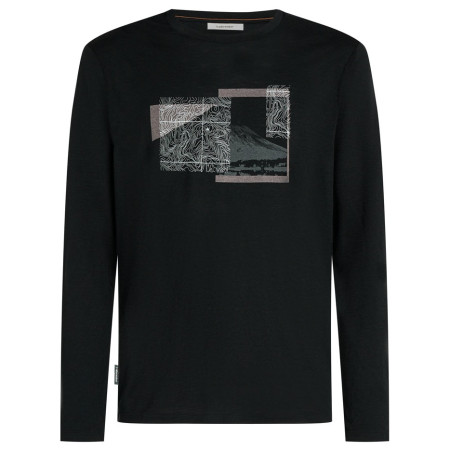 Muška majica Icebreaker Men Merino 150 Tech Lite LS Tee Peak Balance crna Black