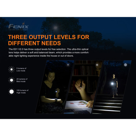 Baterija Fenix E01 V2.0 black