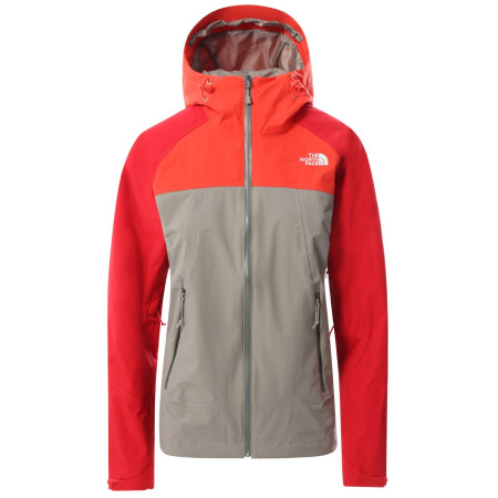 Ženska jakna The North Face Stratos siva/crvena Mineralgry/Flare/Horiznrd