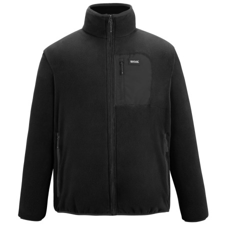 Muške funkcionalne majice dugih rukava Regatta Frankie Full Zip Fleece crna Black/Black