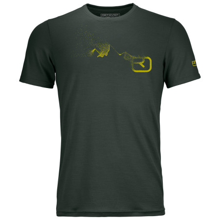 Muške funkcionalne majice Ortovox 185 Merino Logo Spray TS zelena GreenPine