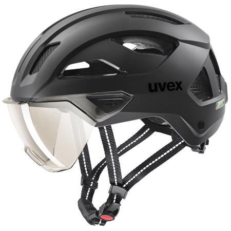 Biciklistička kaciga Uvex Stride Visor crna black matt