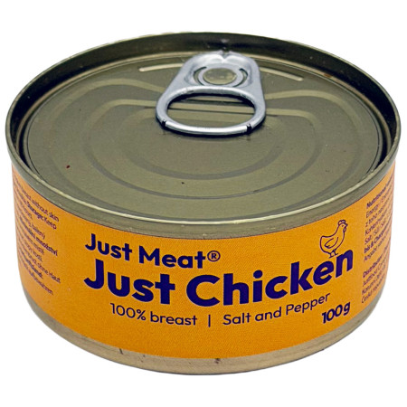 Konzerva Just Meat Kuřecí prsa 100 g narančasta