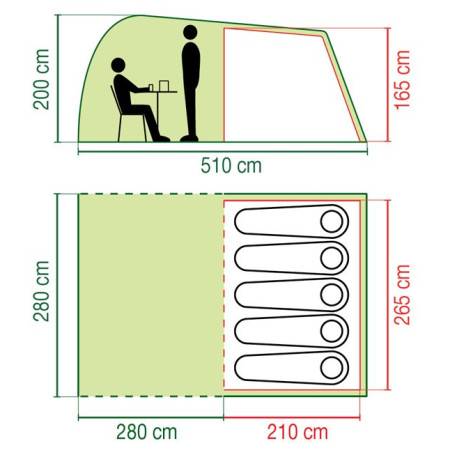Obiteljski šator za 5 osoba Coleman Waterfall 5 Deluxe