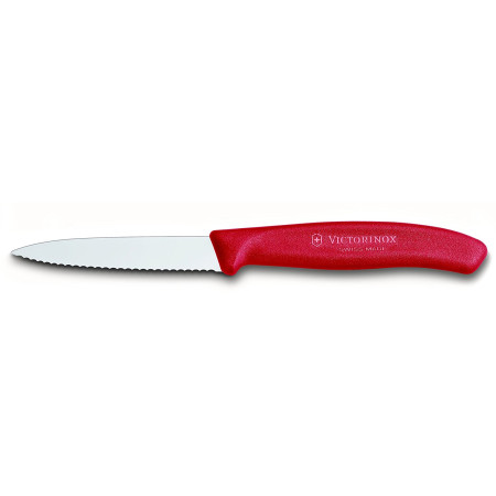 Nož za povrće Victorinox nazubljeni 8 cm crvena