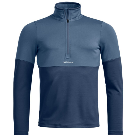 Muška dukserica Ortovox Fleece Light Zip Neck plava Blue Nunatak