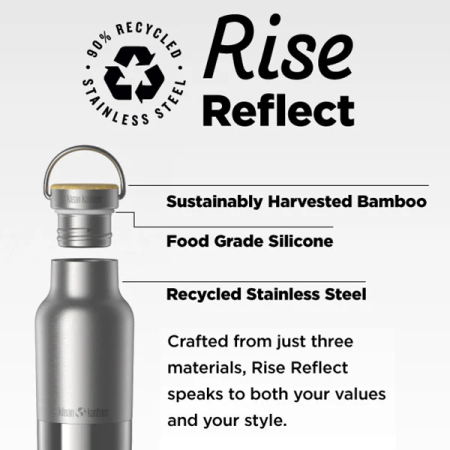 Termosica Klean Kanteen Rise Reflect 16oz (w/ Bamboo Cap)